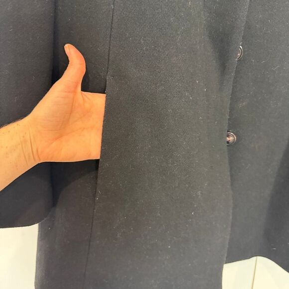 J. Crew Bow Front Coat Women’s Black Wool Button Up Long Peacoat sz 20 Jacket 2x - Picture 8 of 16